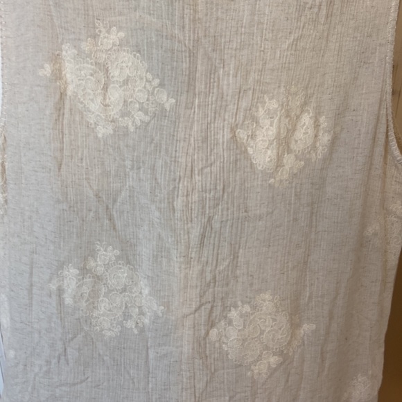 NWT Coldwater Creek Open Front Long Vest Size L Front Pockets Lace Accents - Picture 5 of 10